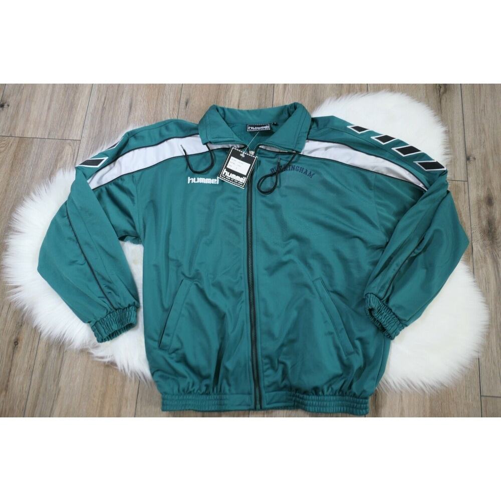 NWT Rare 90s HUMMEL Soccer Track Green Jacket - Buckingham United - Men's Small